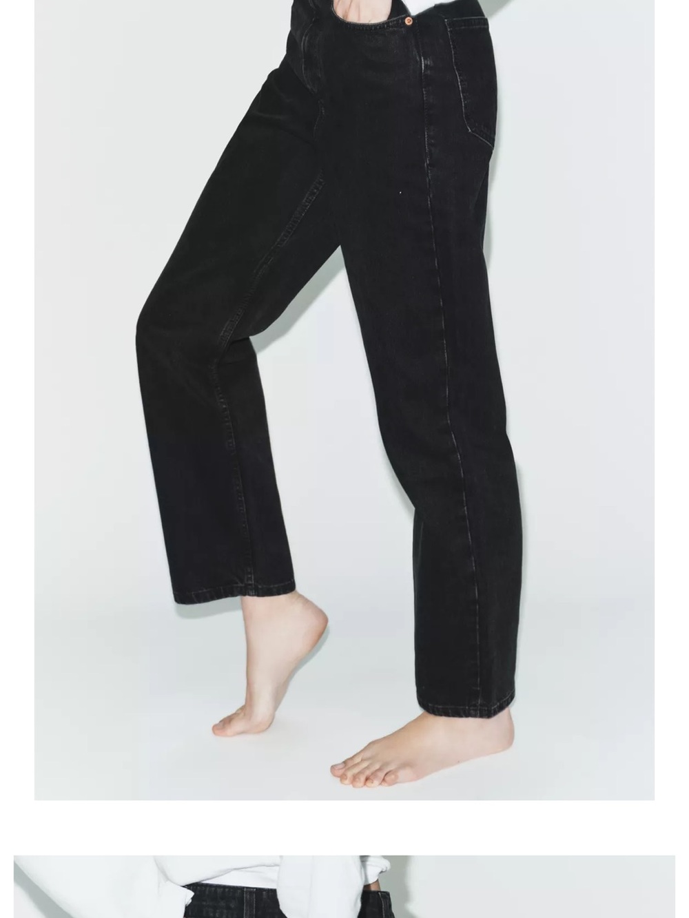 Zara Women’s High-Rise Mom Fit Straight Jeans in Black